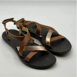 OluKai Upena Girl’s Leather Slingback Sandals Size 4 (36)